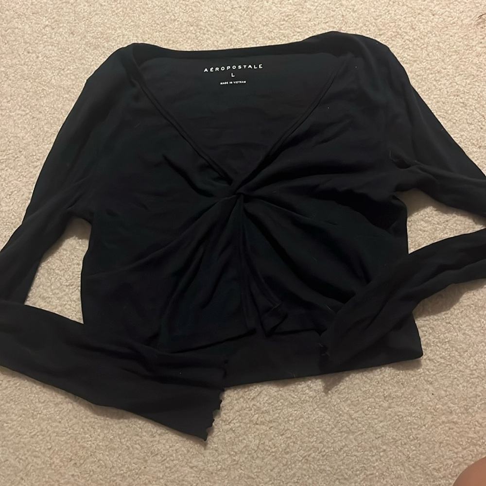Aeropostale black long sleeve top, black, size Large